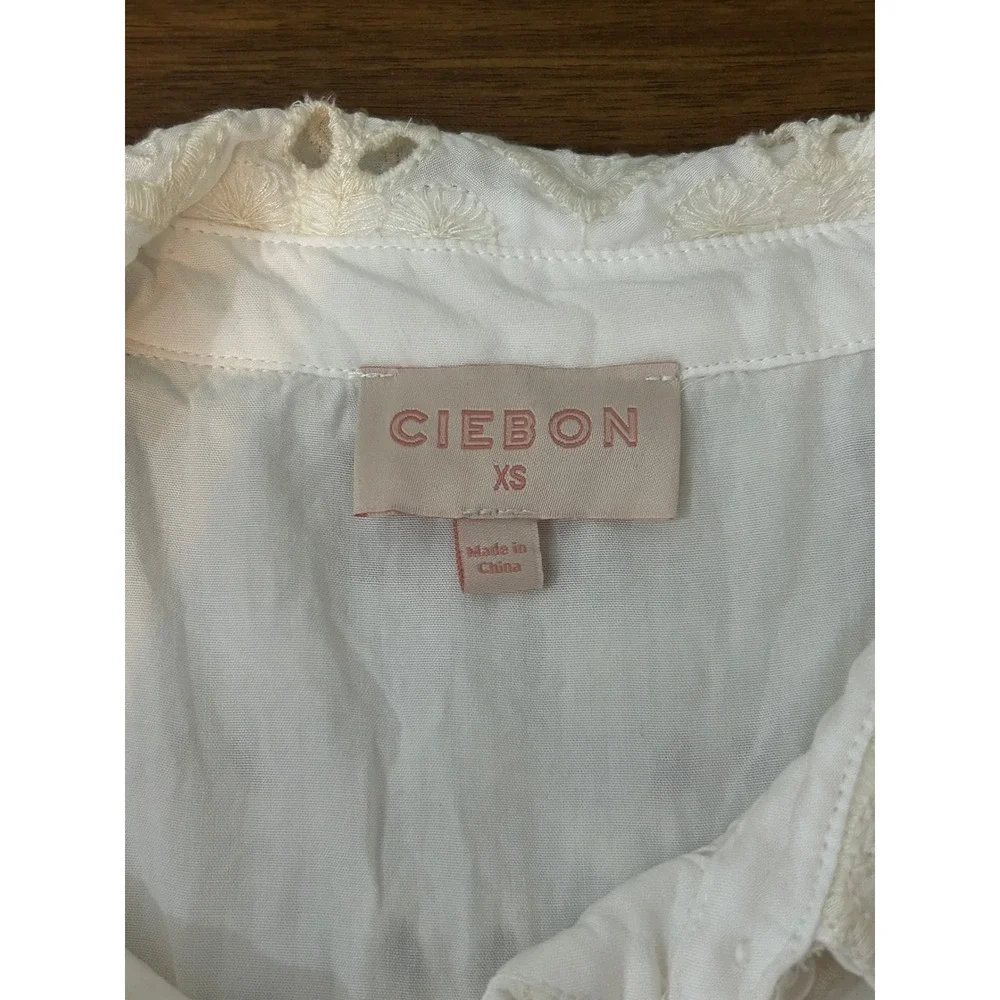 CIEBON Serane Embroidered Long Sleeve Mini Shirtdress Womens XSmall - Picture 5 of 11
